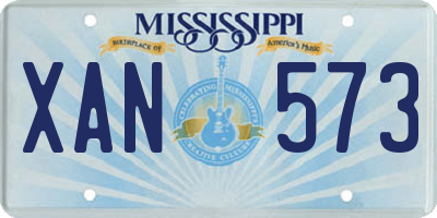 MS license plate XAN573