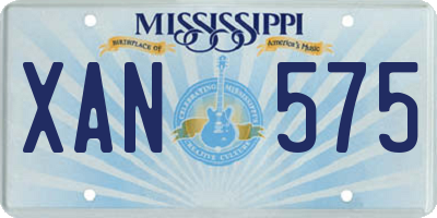 MS license plate XAN575