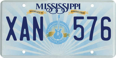MS license plate XAN576