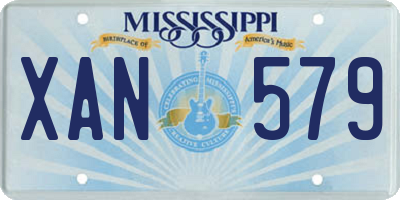MS license plate XAN579