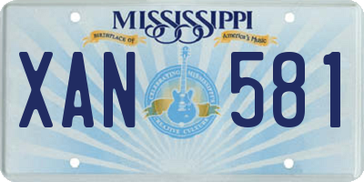 MS license plate XAN581