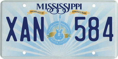 MS license plate XAN584