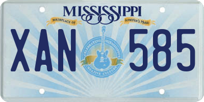 MS license plate XAN585