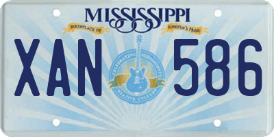 MS license plate XAN586