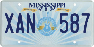 MS license plate XAN587