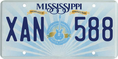 MS license plate XAN588