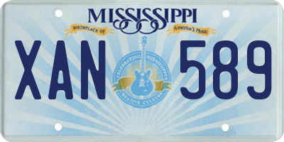 MS license plate XAN589