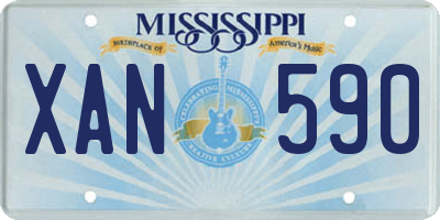 MS license plate XAN590