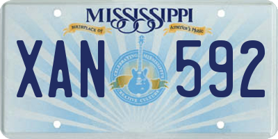 MS license plate XAN592