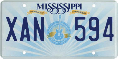 MS license plate XAN594