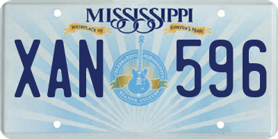 MS license plate XAN596