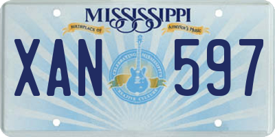 MS license plate XAN597