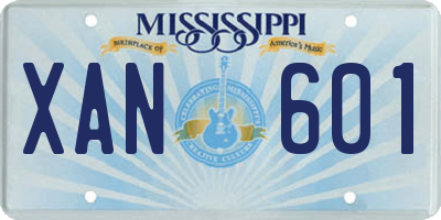 MS license plate XAN601
