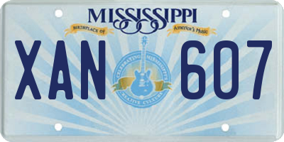 MS license plate XAN607