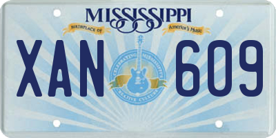 MS license plate XAN609