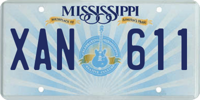MS license plate XAN611