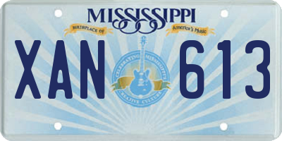 MS license plate XAN613