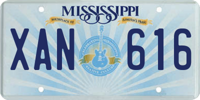MS license plate XAN616