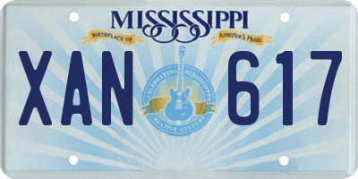 MS license plate XAN617