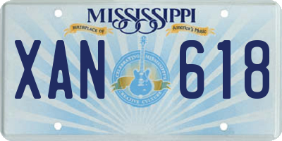 MS license plate XAN618