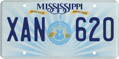 MS license plate XAN620