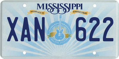 MS license plate XAN622