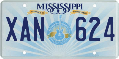 MS license plate XAN624