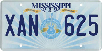 MS license plate XAN625