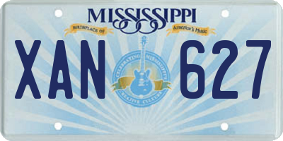 MS license plate XAN627