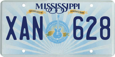 MS license plate XAN628