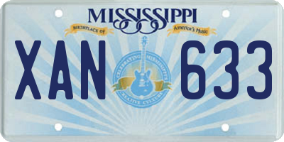 MS license plate XAN633
