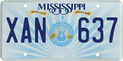 MS license plate XAN637
