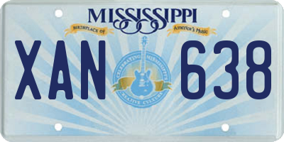 MS license plate XAN638