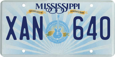 MS license plate XAN640