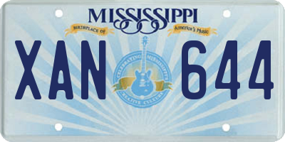MS license plate XAN644