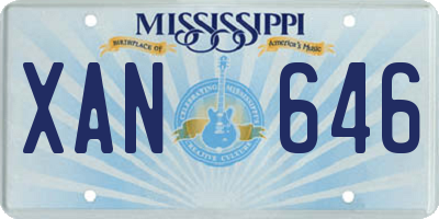 MS license plate XAN646