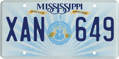 MS license plate XAN649