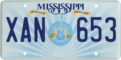 MS license plate XAN653