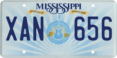 MS license plate XAN656