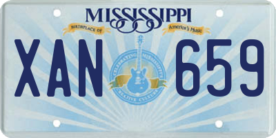 MS license plate XAN659