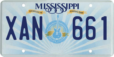 MS license plate XAN661