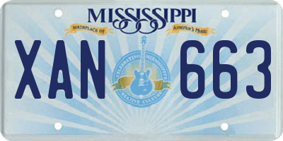 MS license plate XAN663