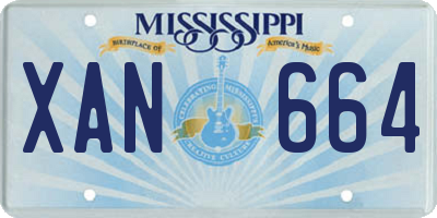 MS license plate XAN664