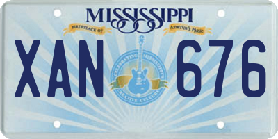 MS license plate XAN676