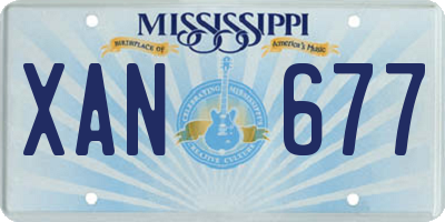 MS license plate XAN677