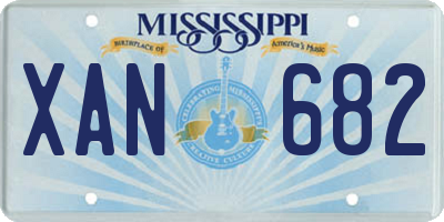 MS license plate XAN682