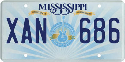 MS license plate XAN686