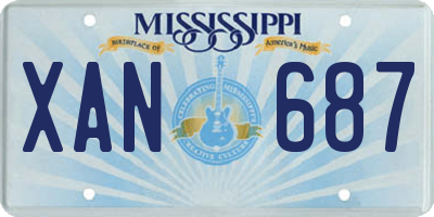 MS license plate XAN687