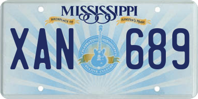 MS license plate XAN689