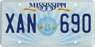 MS license plate XAN690